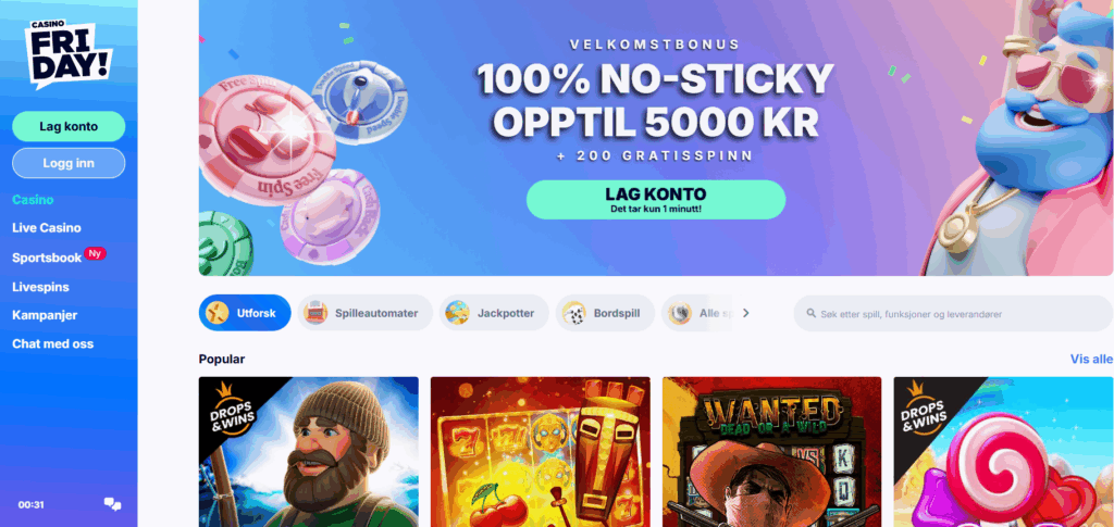 casino friday norge